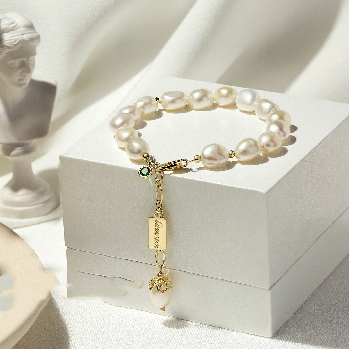 Pearl Bracelet-gold Natural Zircon bracelet