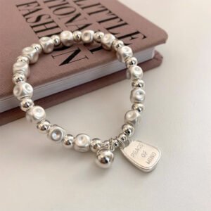 925 Sterling Silver Bracelet with "Peace of Mind" Charm