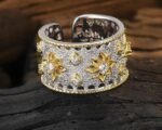 Elegant 925 Sterling Silver Handmade Ring with Zircon Gem Accents - Image 2