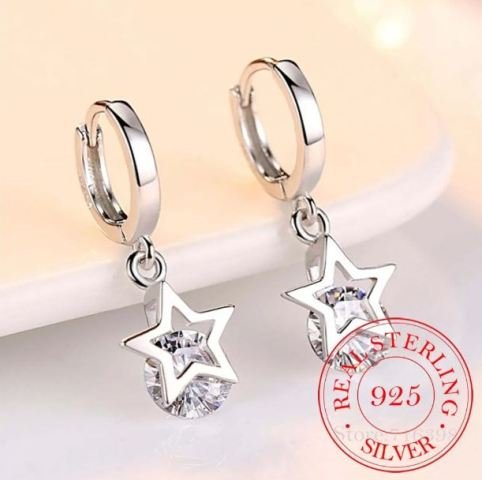 Huggie Earrings silver Crystal-earrings