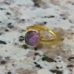 Raw Amethyst Gold Plated ring