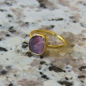 Raw Amethyst Gold Plated ring