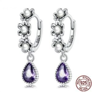elegant flower Hoop earrings