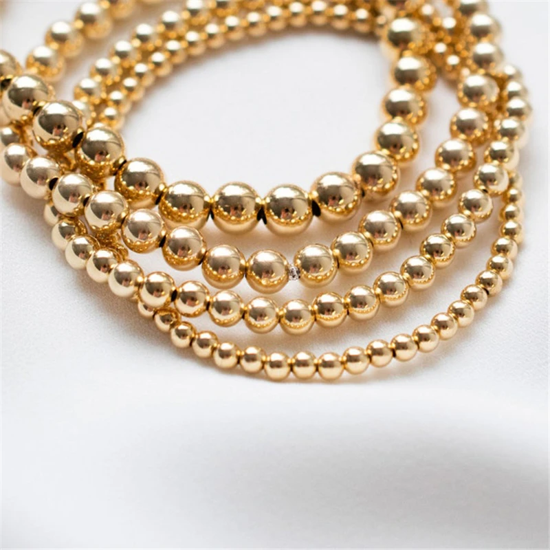 H1f679040a7f8416092c145bd6d4d126eY.webp Elegant Beaded Stretch Bracelet 14K Gold Filled - Image 1