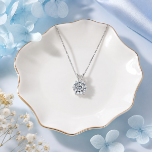 Moissanite Pendant with Diamond Necklace
