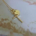 Stunning Cross Necklace with Initial Charm Personalized Faith Jewelry - Image 3