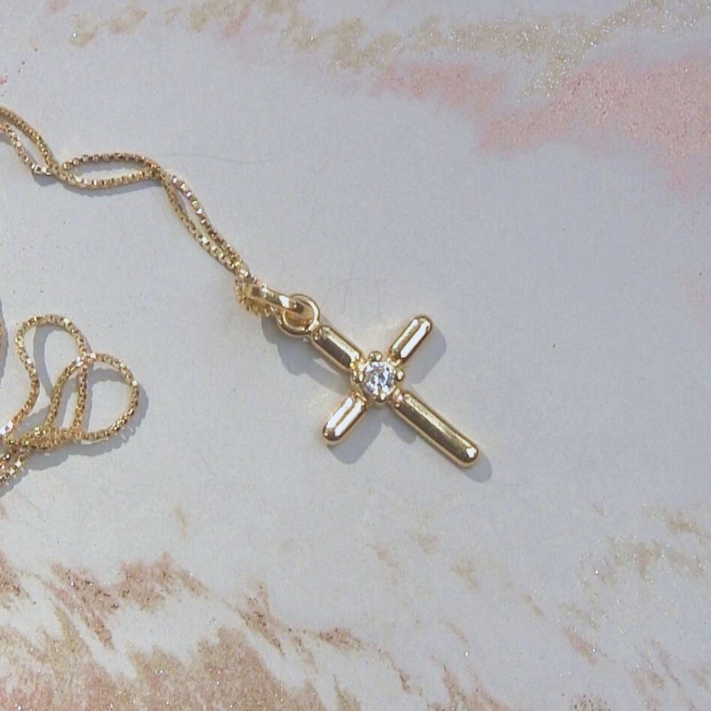 Zirconia Cross Necklace